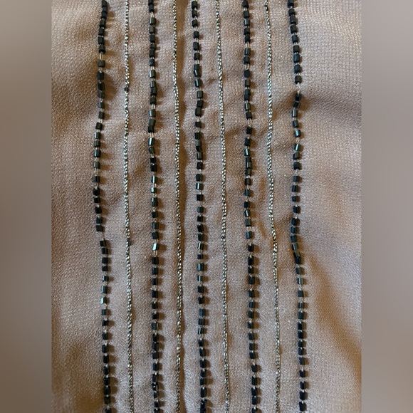 Betsey Johnson Taupe Wrap with Black Beads - Picture 2 of 5